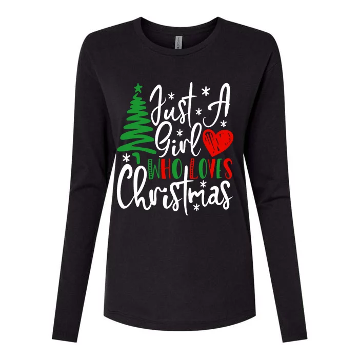 Just A Girl Who Loves Christmas Tree Funny Xmas Wo Womens Cotton Relaxed Long Sleeve T-Shirt