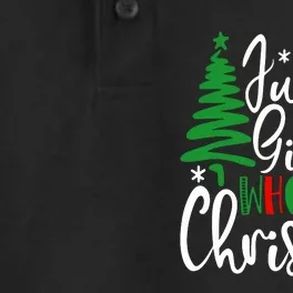 Just A Girl Who Loves Christmas Tree Funny Xmas Wo Dry Zone Grid Performance Polo