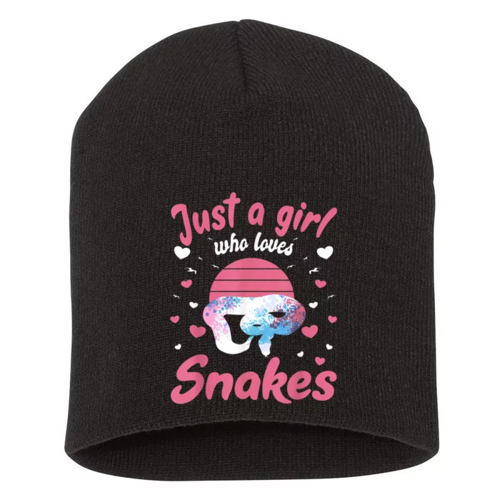 Just A Girl Who Loves Snakes Snake Lover Gift Short Acrylic Beanie