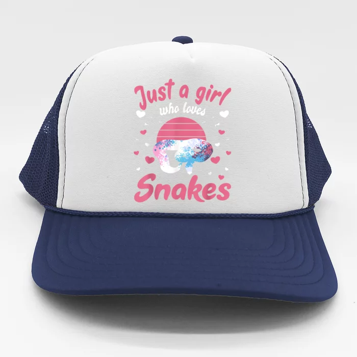 Just A Girl Who Loves Snakes Snake Lover Gift Trucker Hat