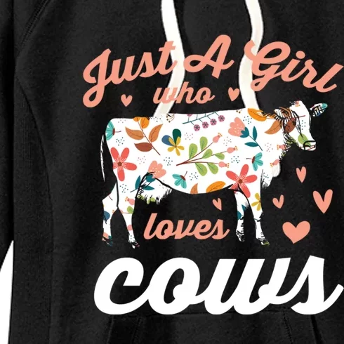 Just A Girl Who Loves Cows Gift Women's Fleece Hoodie