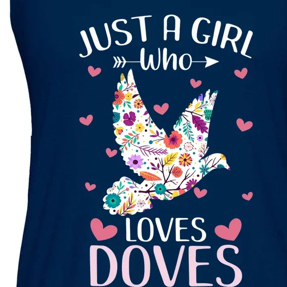 Just A Girl Who Loves Doves Cute Dove Lover Girl Ladies Essential Flowy Tank