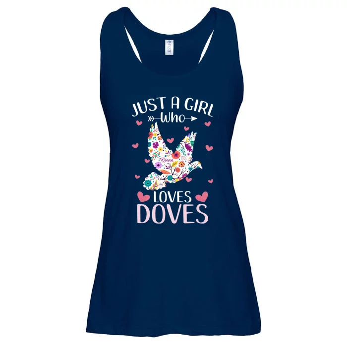 Just A Girl Who Loves Doves Cute Dove Lover Girl Ladies Essential Flowy Tank