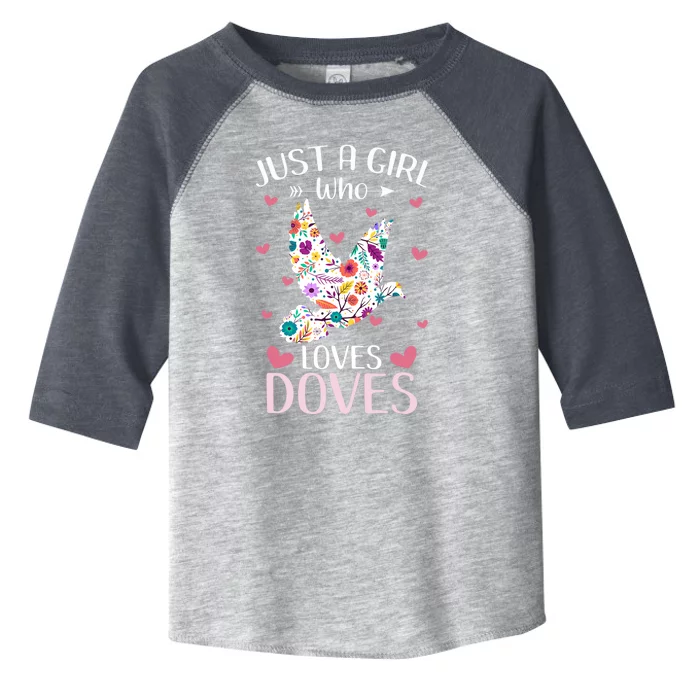 Just A Girl Who Loves Doves Cute Dove Lover Girl Toddler Fine Jersey T-Shirt