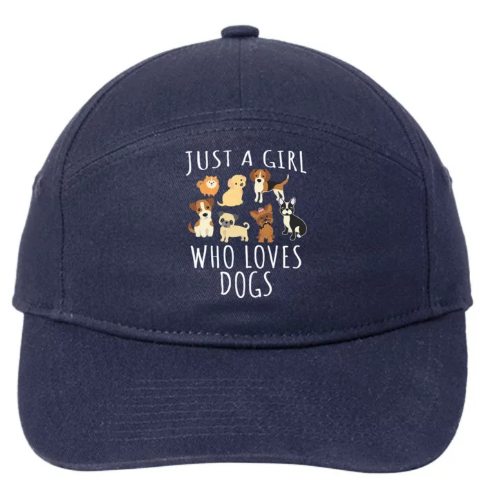 Just A Girl Who Loves Dogs 7-Panel Snapback Hat