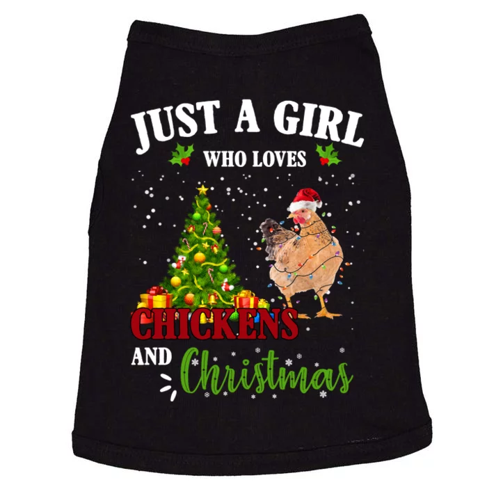 Just A Girl Who Loves Chickens And Christmas Doggie Tank