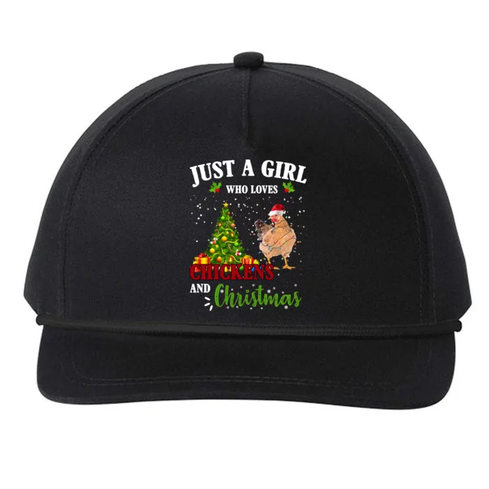 Just A Girl Who Loves Chickens And Christmas Snapback Five-Panel Rope Hat