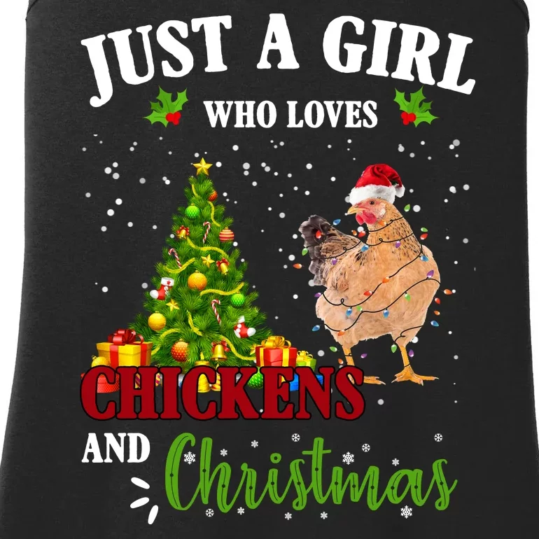 Just A Girl Who Loves Chickens And Christmas Ladies Essential Tank