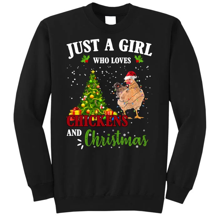 Just A Girl Who Loves Chickens And Christmas Tall Sweatshirt