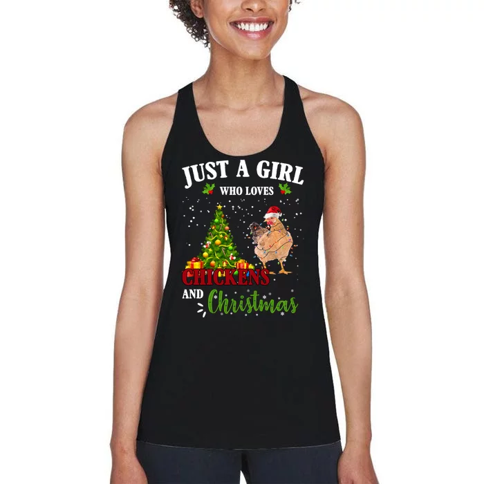 Just A Girl Who Loves Chickens And Christmas Women's Racerback Tank