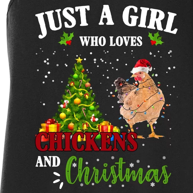 Just A Girl Who Loves Chickens And Christmas Women's Racerback Tank