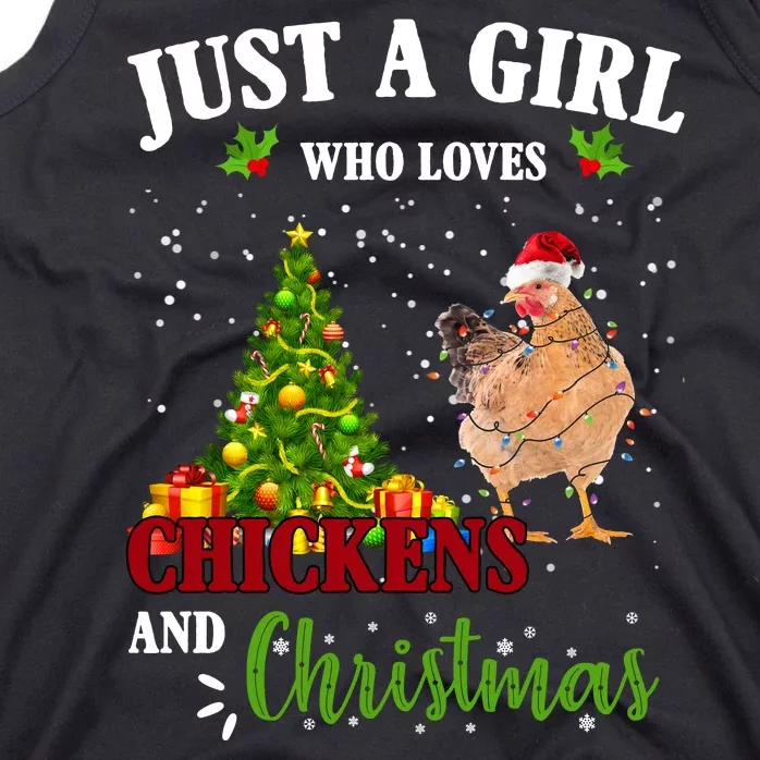 Just A Girl Who Loves Chickens And Christmas Tank Top