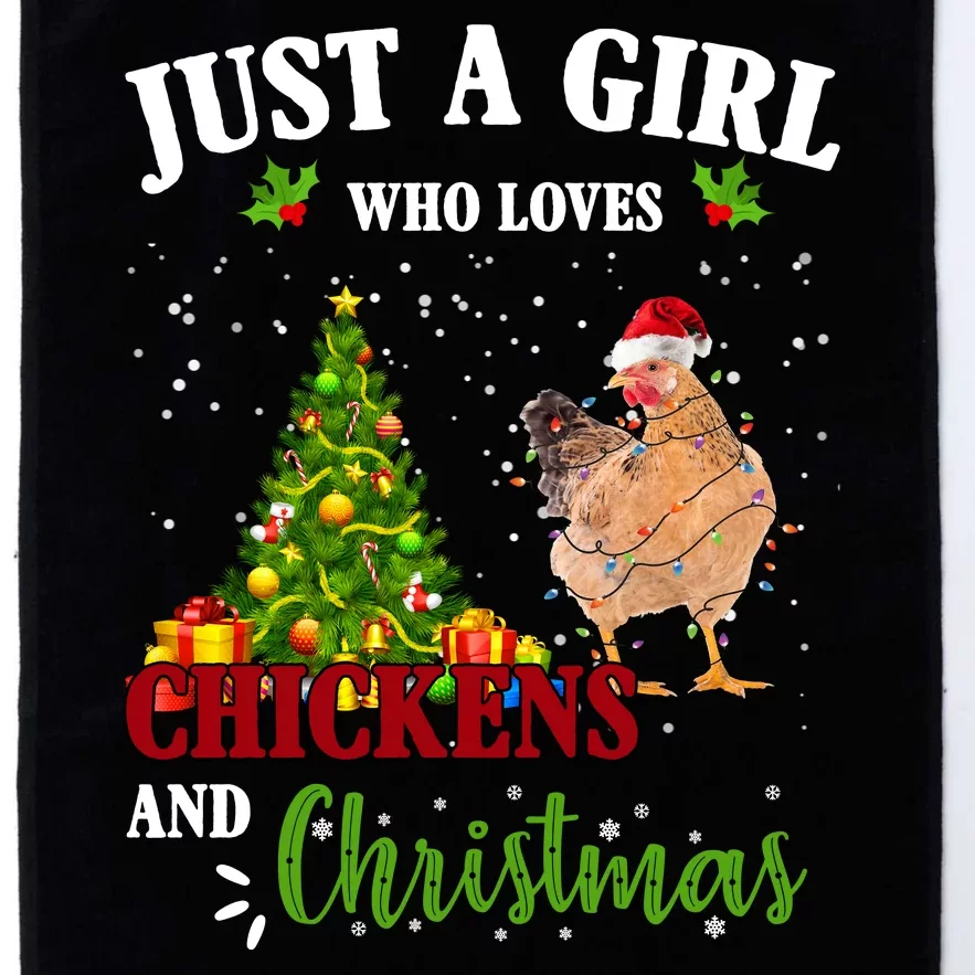 Just A Girl Who Loves Chickens And Christmas Platinum Collection Golf Towel