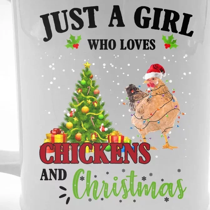 Just A Girl Who Loves Chickens And Christmas Front & Back Beer Stein