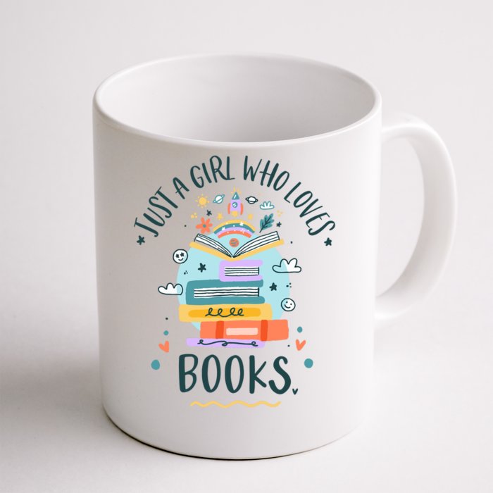 Just A Girl Who Loves Books Gifts For Book Worm Front & Back Coffee Mug