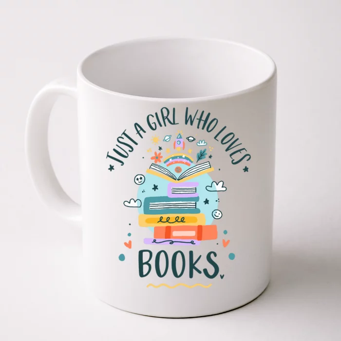 Just A Girl Who Loves Books Gifts For Book Worm Front & Back Coffee Mug