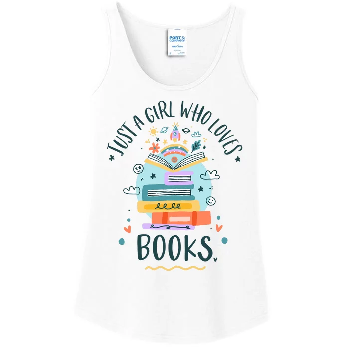 Just A Girl Who Loves Books Gifts For Book Worm Ladies Essential Tank