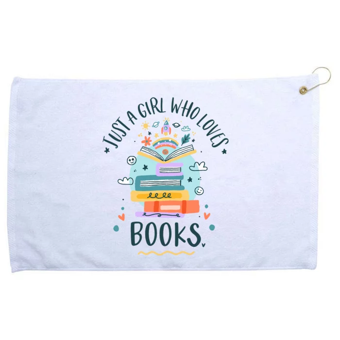 Just A Girl Who Loves Books Gifts For Book Worm Grommeted Golf Towel