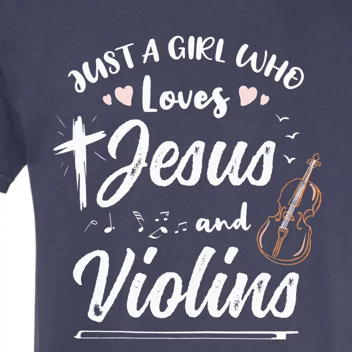 Just A Girl Who Loves Jesus And Violins Garment-Dyed Heavyweight T-Shirt