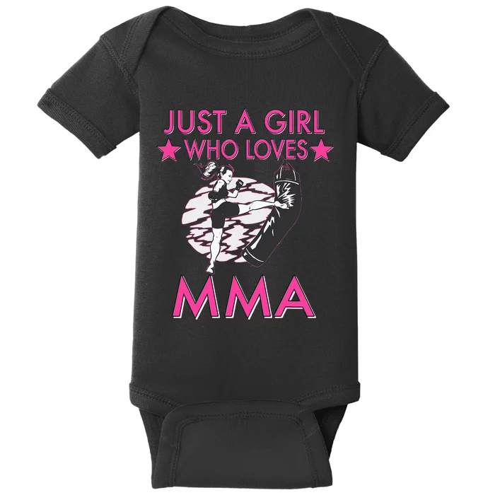 Just A Girl Who Loves MMA Mixed Martial Arts Baby Bodysuit