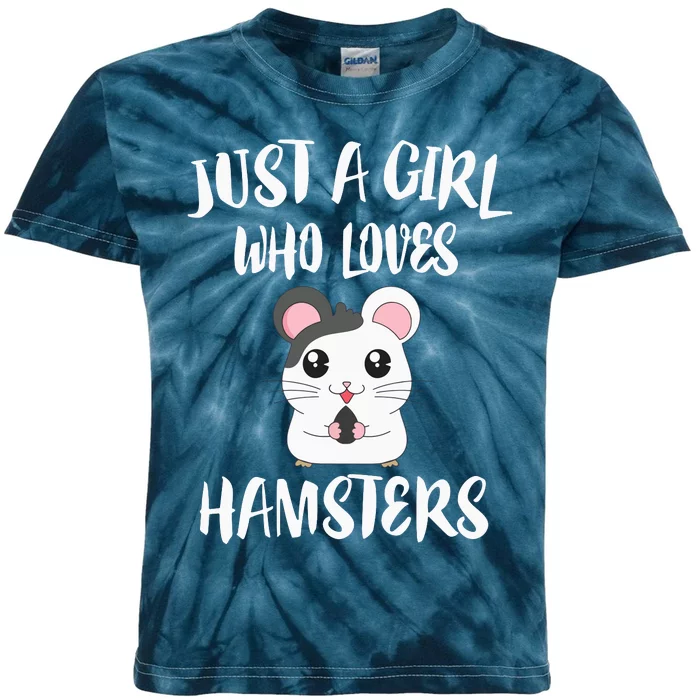 Just A Girl Who Loves Hamsters Animal Gift Kids Tie-Dye T-Shirt