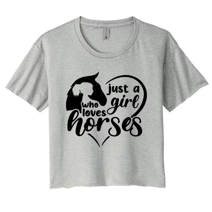 Just A Girl Who Loves Horses Women's Crop Top Tee