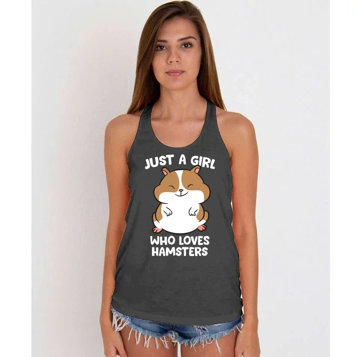 Just A Girl Who Loves Hamsters Cute Hamster Girl Women's Knotted Racerback Tank