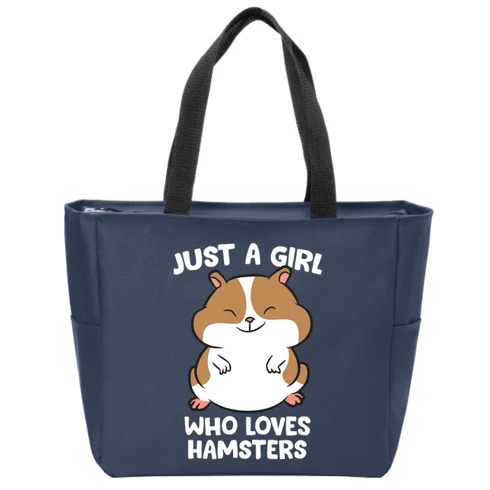 Just A Girl Who Loves Hamsters Cute Hamster Girl Zip Tote Bag