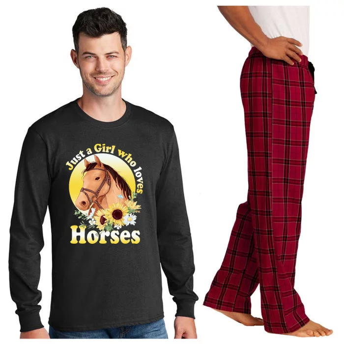 Just A Girl Who Loves Horses Riding Girl Long Sleeve Pajama Set