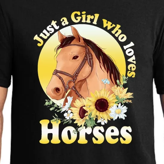 Just A Girl Who Loves Horses Riding Girl Pajama Set