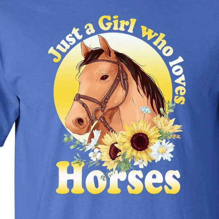 Just A Girl Who Loves Horses Riding Girl Tall T-Shirt