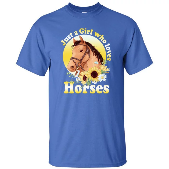 Just A Girl Who Loves Horses Riding Girl Tall T-Shirt