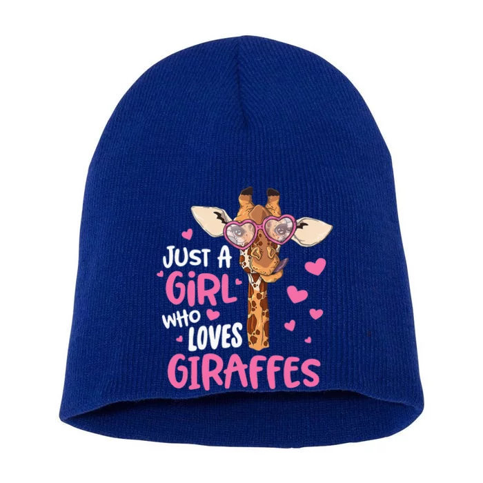 Just A Girl Who Loves Giraffes Lover Short Acrylic Beanie