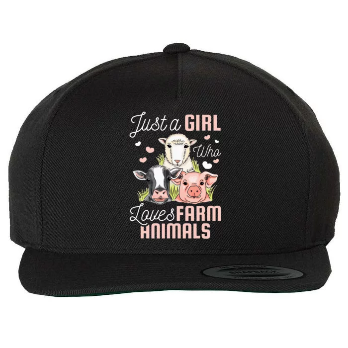 Just A Girl Who Loves Farm Animals Wool Snapback Cap