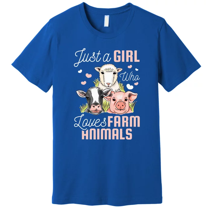 Just A Girl Who Loves Farm Animals Premium T-Shirt