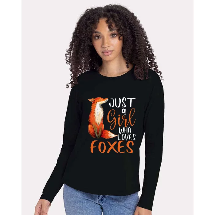 Just A Girl Who Loves Foxes Cute Fox Gift Womens Cotton Relaxed Long Sleeve T-Shirt