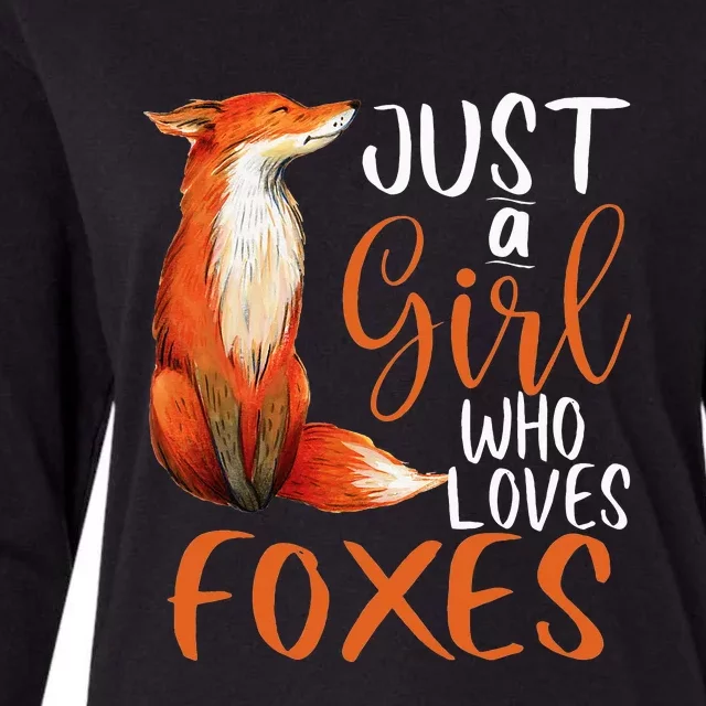 Just A Girl Who Loves Foxes Cute Fox Gift Womens Cotton Relaxed Long Sleeve T-Shirt