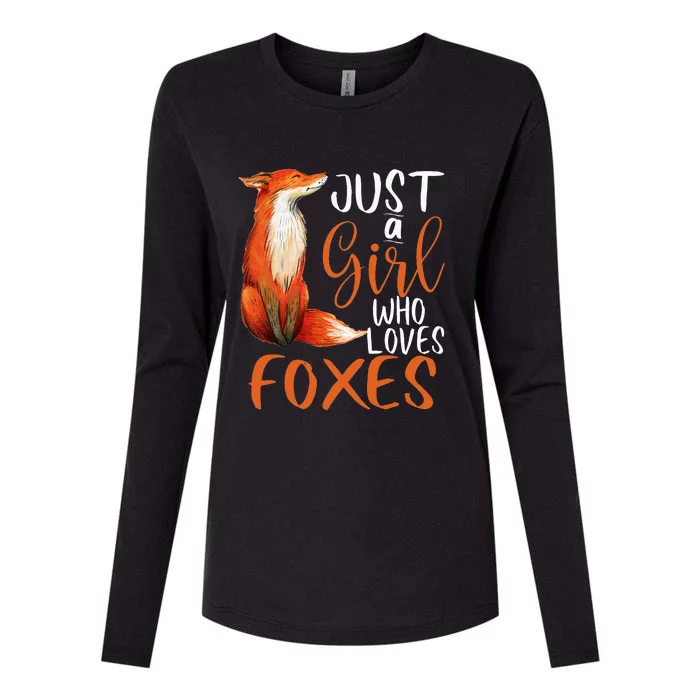 Just A Girl Who Loves Foxes Cute Fox Gift Womens Cotton Relaxed Long Sleeve T-Shirt