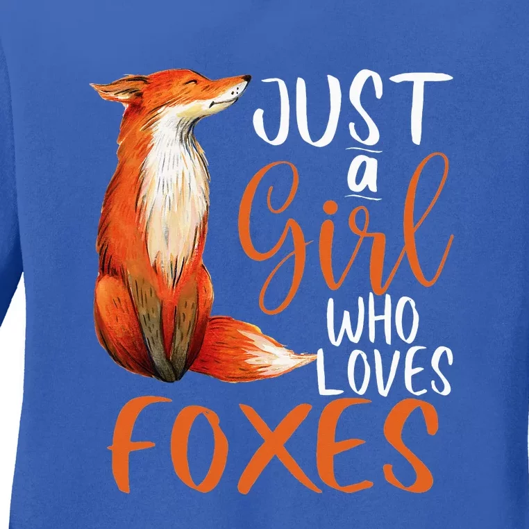 Just A Girl Who Loves Foxes Cute Fox Gift Ladies Long Sleeve Shirt