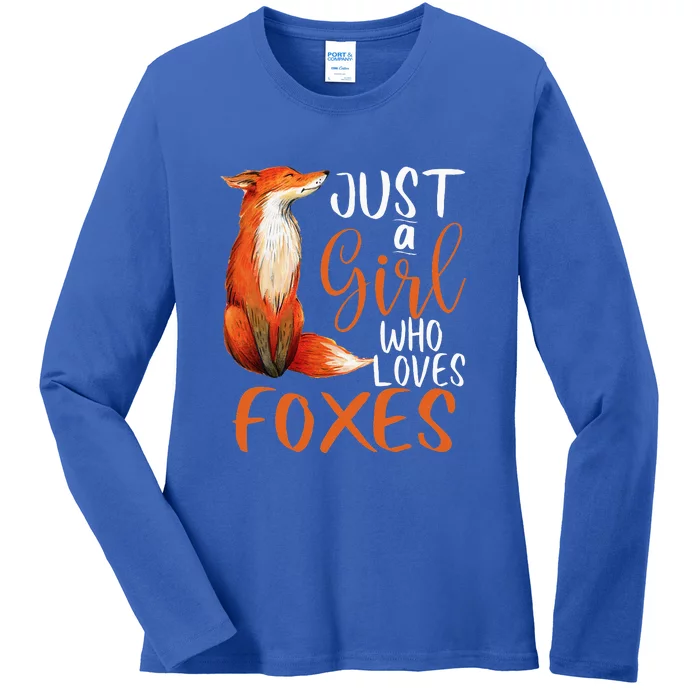 Just A Girl Who Loves Foxes Cute Fox Gift Ladies Long Sleeve Shirt