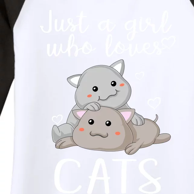 Just A Girl Who Loves Cats Women's Tri-Blend 3/4-Sleeve Raglan Shirt