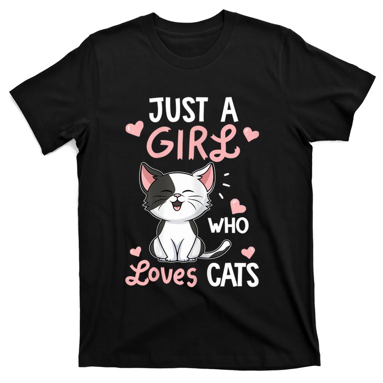 Just A Girl Who Loves Cats Tshirt Cute Cat Lover T-Shirt