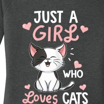 Just A Girl Who Loves Cats Tshirt Cute Cat Lover Women’s Perfect Tri Tunic Long Sleeve Shirt