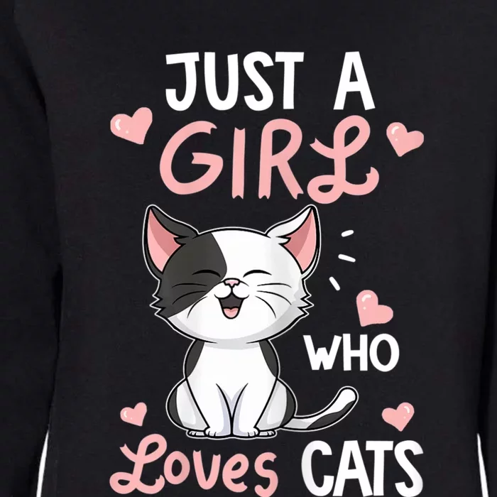 Just A Girl Who Loves Cats Tshirt Cute Cat Lover Womens California Wash Sweatshirt