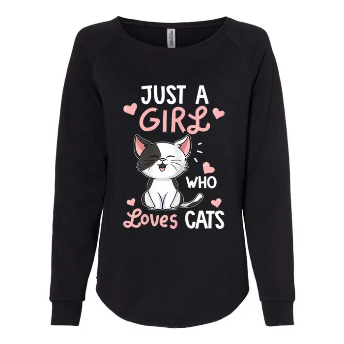 Just A Girl Who Loves Cats Tshirt Cute Cat Lover Womens California Wash Sweatshirt