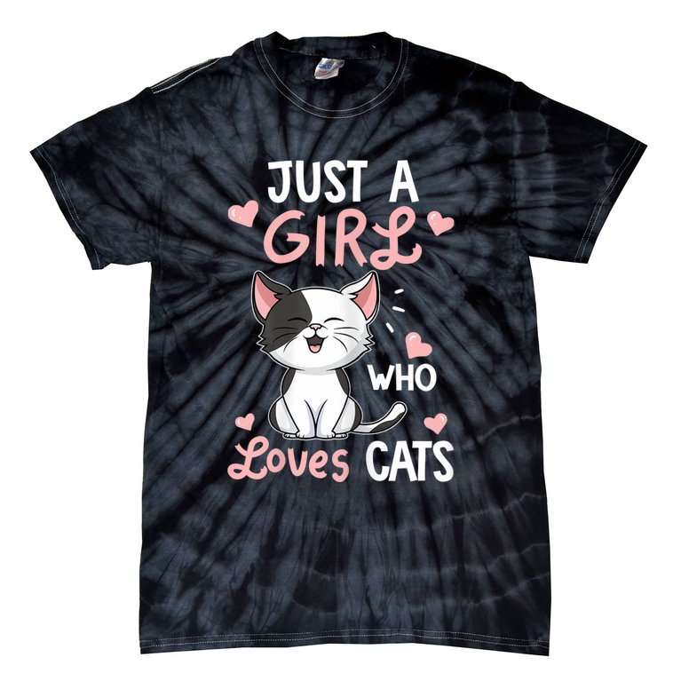 Just A Girl Who Loves Cats Tshirt Cute Cat Lover Tie-Dye T-Shirt