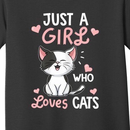 Just A Girl Who Loves Cats Tshirt Cute Cat Lover Toddler T-Shirt