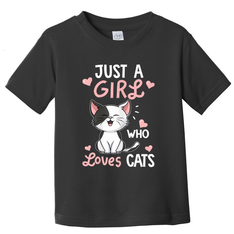 Just A Girl Who Loves Cats Tshirt Cute Cat Lover Toddler T-Shirt
