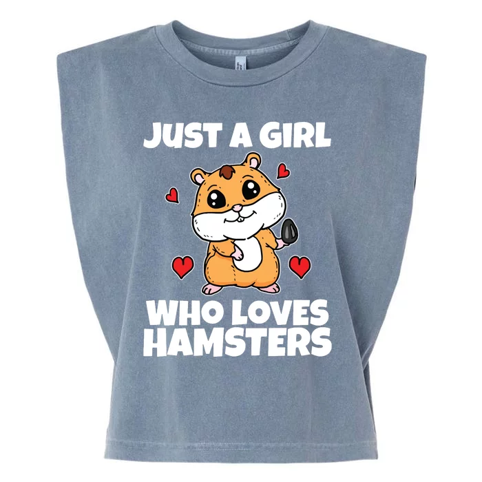 Just A Girl Who Loves Hamsters Cute Pet Hamster Costume Garment-Dyed Women's Muscle Tee