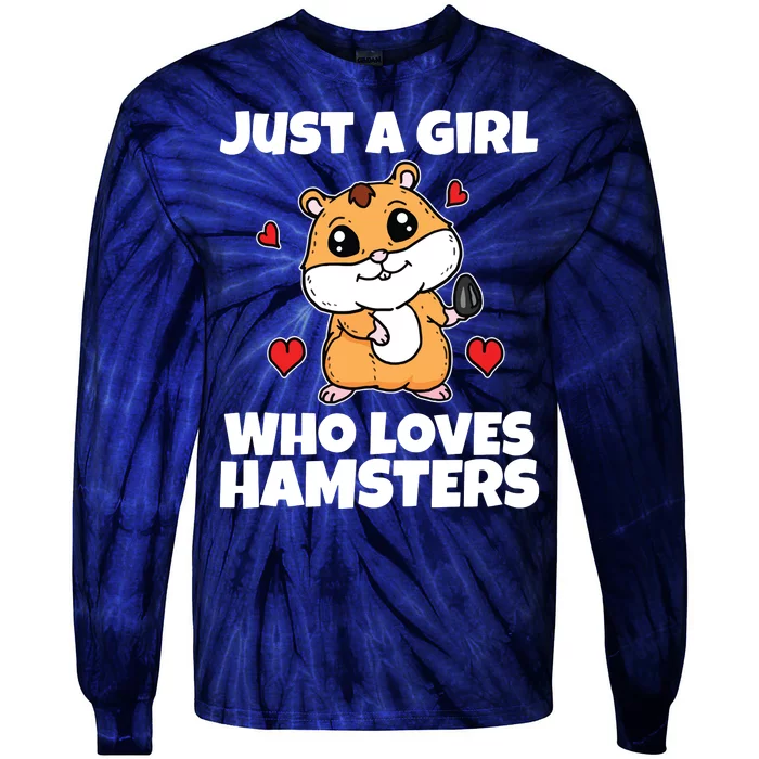 Just A Girl Who Loves Hamsters Cute Pet Hamster Costume Tie-Dye Long Sleeve Shirt